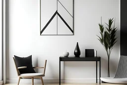 "Develop a minimalist geometric wall art piece that explores the beauty of simplicity and clean lines."