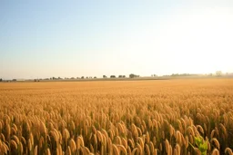 ideal farm field, sunny day, product photo setting