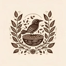 a coffee bean shaped logo with birds