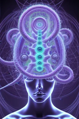 Spiritual Tentacles over human Head creating reality around, Dimethyltryptamine