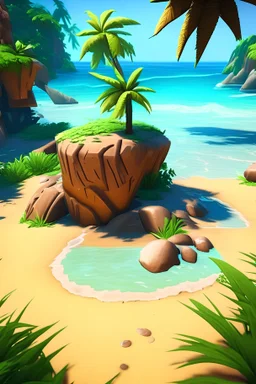 Fortnite jungle beach sand and water