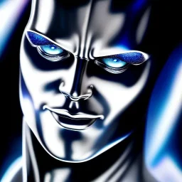 ultra detailed fullbody portrait of The Silver Surfer Marvel, extremely detailed digital painting, intrincate, extremely detailed face,crystal clear Big eyes, in the style of clyde caldwell, mystical colors , perfectly centered image, perfect composition, rim light, beautiful lighting, 8k, stunning scene, raytracing