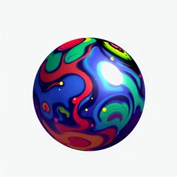 colored vibrant stylized ball, no background