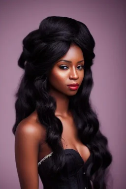 A portrait of a beautiful youthful black woman, wearing a corset, long silky black hair in ponytail, wizard, magical, ethereal, soft bright lighting. Concept art by wlop. Ultra quality 8k. Fantasy setting.