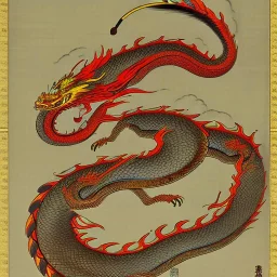 Ukiyo-e painting of a dragon