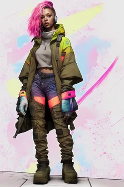 realistic, y2k, neon, fluo, cyber, techwear, curvy