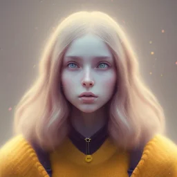 Portrait of cute girl, harry potter style,Fantasy art, yellow clothes, octane render