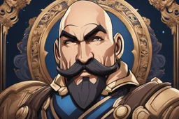 Happy Braum in 8k solo leveling shadow drawing style, big Moustache, intricate details, highly detailed, high details, detailed portrait, masterpiece,ultra detailed, ultra quality