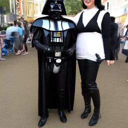 lovely lady with darth vader