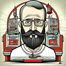 Homem branco brasileiro sem esperança de viver óculos redondos escuros cabelos raspado na máquina dois barba em formato triangular pequena orelhas pequenas boca carnuda cavanhaque com marcas ruivas sem tatuagens com aparência de professor bigodes curtos barba menor