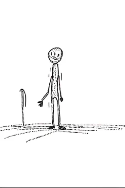 A lonely stickman, simple drawing