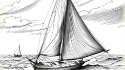 in the charming childish style of a 5 year old with scratchy penwork, a basic sloop, floating on water with the sail full of wind. Off to the side, the same boat mast is depicted, this time with the sail raised and tied upddddddddddddddddddddddddddddddddddddddddddddddddddddddddddddddddddddddddddddddddddddddddddddddddddddddddddddddddddddddddddddddddd
