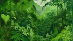 Enveloped in the lush embrace of the dense jungle, where verdant canopies intertwine like a patchwork quilt, each leaf a stroke of against the canvas of the sky without color