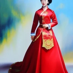 Full body portrait, painting, medium shot lady ChinesePop