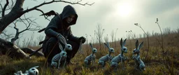 ninja necromancer in the wild, raising bunny skeleton babies