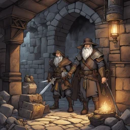 As Fafhrd and the Gray Mouser press on their perseverance and skill lead them to the innermost chamber of the thieves' hideout. The air crackles with an arcane energy, and the chamber is adorned with stolen treasures and ancient artifacts. Amidst the glittering hoard, they spot the coveted artifact they have been tirelessly seeking.