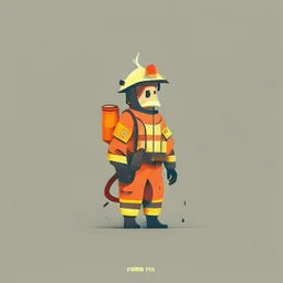 minimalistic character. firefighter