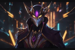 Jhin in 8k solo leveling shadow artstyle, mask, wapen, close picture, neon lights, intricate details, highly detailed, high details, detailed portrait, masterpiece,ultra detailed, ultra quality