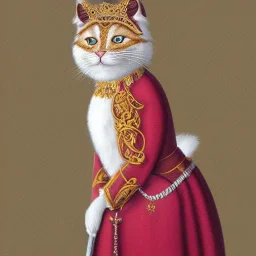 standing anthropomorphic royal cat