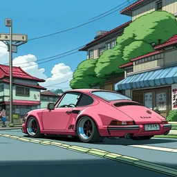 Cartoon Porsche 911 gts rs in tokyomake