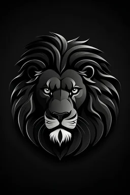 Create a logo featuring a REALISTIC BLACK LION