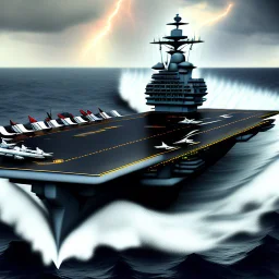 Aircraft Carrier In Severe Storm