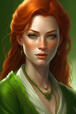 mother human female with ginger hair and green eyes fantasy