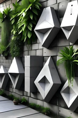 Geometric Concrete wall Planters