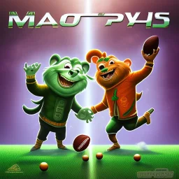 a game of football being played by leprechauns