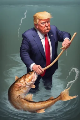 Donald Trump Noodling for Catfish