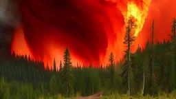 Rare fire tornado inside Bc wildfire.