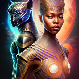 sango fantasy, fantasy magic, intricate, sharp focus, illustration, highly detailed, digital painting, concept art, matte, artgerm and paul lewin and kehinde wiley, masterpiece Asian black panther Egyptian pyramid silver space lady space blood moon galaxy