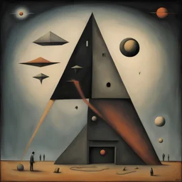 Surreal sinister weird, Style by Colin McCahon and Pawel Kuczynski and Santiago Caruso and Wassily Kandinsky, nightmare overbombing, symbolic art, diagonal composition, masterpiece, strangecore, overdose of grotesque, eerie, smooth, neo surrealism, colorful