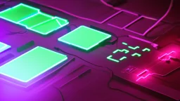 hackercity with neon lights