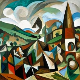 picasso landscape browns cubism