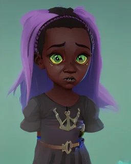 Portrait of a sweet dark skinned toddler witch girl with long dark hair