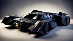 an all new batmobile based on all of the batmobiles including the 1989 batmobile, the batman and robin batmobile and a little from a new ford mustang, black