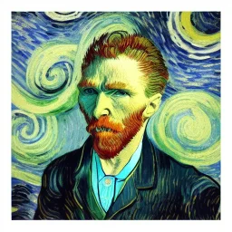 portrait of an octopus Vincent van Gogh style