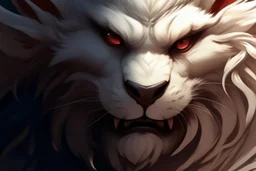 hyper-closeup Chimera beast character, in the style of Artgerm, Stanley Lau, energetic brushwork, elaborate details, semi-realism, dynamic compositions, anime-inspired, powerful, layered textures, graphic novel aesthetic