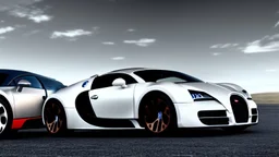 Armored Futuristic Bugatti Veyron Hyper Sport and bentley fusion, Photorealistic,4k, Rear View