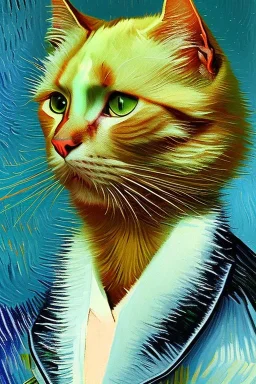 Portrait of a cat by Van Gogh