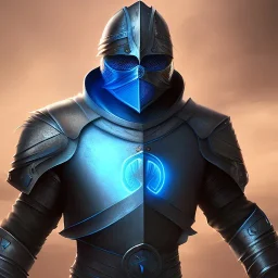 Man , in Blue Medieval Armor , Blue glowing eyes