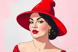 A stylized portrait in Botero’s signature voluminous style. The woman is drawn in exaggerated, rounded proportions with a wide, oversized red hat and full lips. Background in soft pastels, playful and elegant. --v 7 --ar 2:3 --style raw --hd --q 2 --uplight --chaos 10