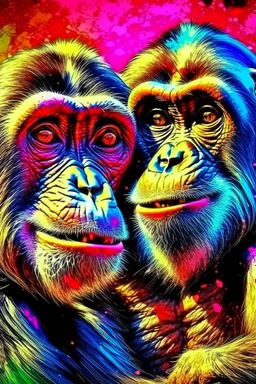 Show me monkey in love but in acid styl, more in love and more , more, but more than more