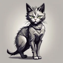 Cat Quickdraw Maven in Vector spiked art style full body