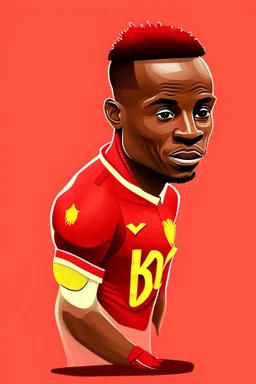 Sadio Mane Footballer cartoon 2d