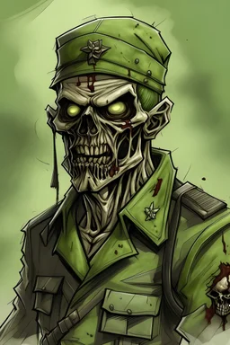 Drawing of a military zombie