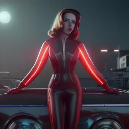 retro sci-fi portrait image from 1960, supermarket parking explosion, fire, classic black widow, young Scarlett Johansson, tight lycra suit, soft color, highly detailed, unreal engine 5, ray tracing, RTX, lumen lighting, ultra detail, volumetric lighting, 3d, finely drawn, high definition, high resolution.