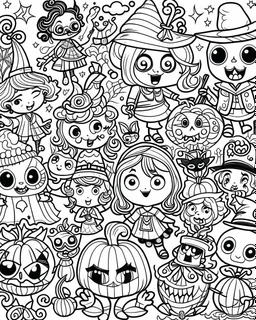 cute Halloween coloring page for adult