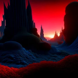 realistic detailed movie shot of a landscape background by denis villeneuve, amano, yves tanguy, alphonse mucha, ernst haeckel, max ernst, roger dean, masterpiece, rich moody colours, dog teeth, blue eyes, sunrise, strong texture, extreme detail, intricate, strong colours, bas-relief, high resolution, volumetric light, 8k, 3d, cinematic, rich moody colors, sparkles, blue eyes, octane render, 55mm photography, 8k, sharp focus, volumetric light, ZBrush, architecture by henri rousseau, atlantis sci